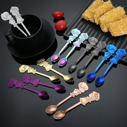1pc Stainless Steel Coffee Spoon Cartoon Couple Stirring Spoon Mug Tea Spoon  Cutlery Set  Tableware