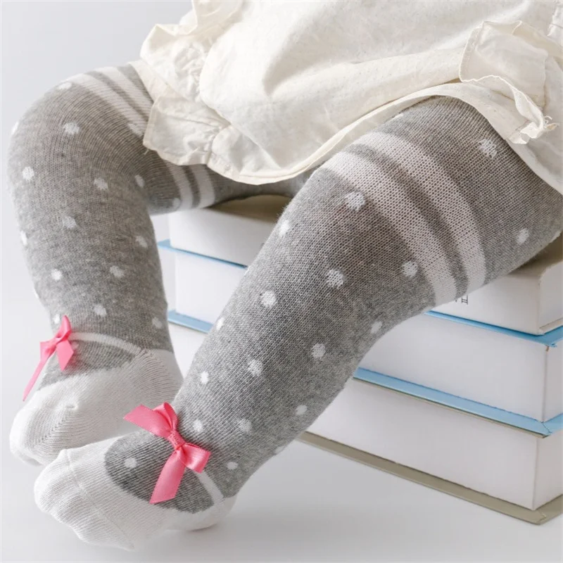 0-12M Newborn Baby Girls Tights Knitted Stockings for Girls Casual Toddler Pantyhose Cotton Print Infant Girls Tights Spring New