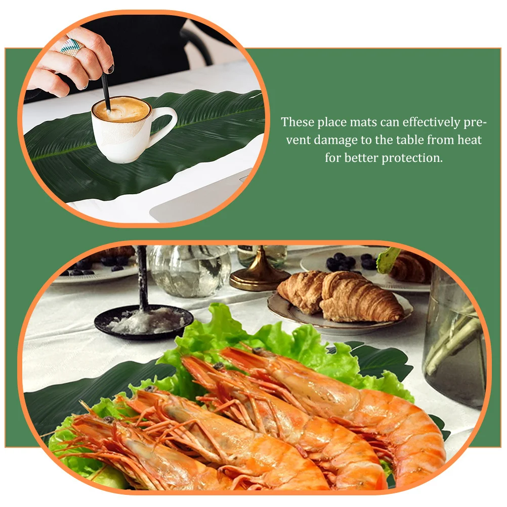 

8Pcs Leaf Shaped Table Mats Banana Leaf Plates Heatproof Insulation Table Cushions Dining Room Home Decoration