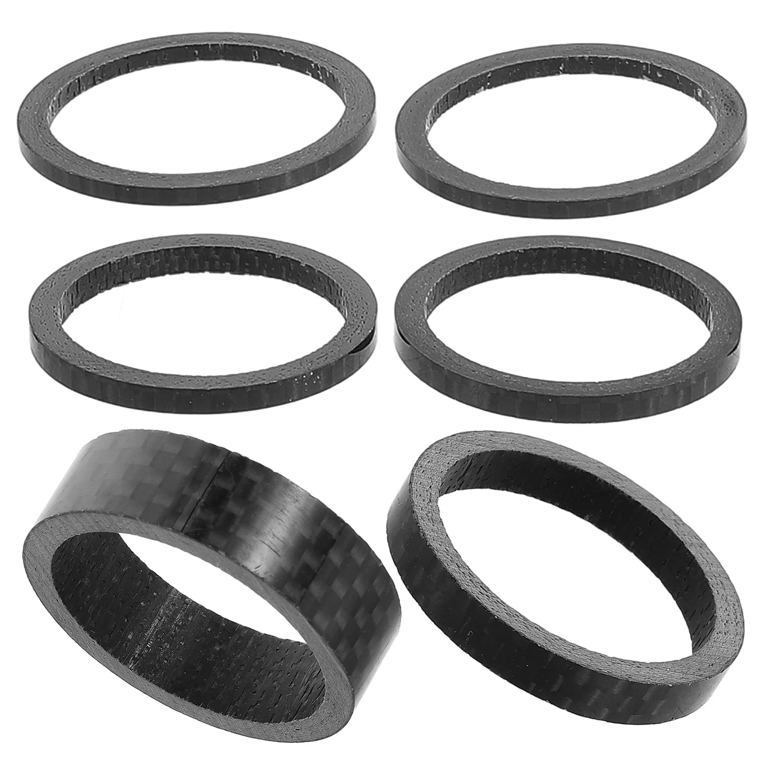 

6Pcs Carbon Fiber Headset Spacers Lightweight Durable Stem Spacer for Road Bike Bicycle Accessories Headset Spacers