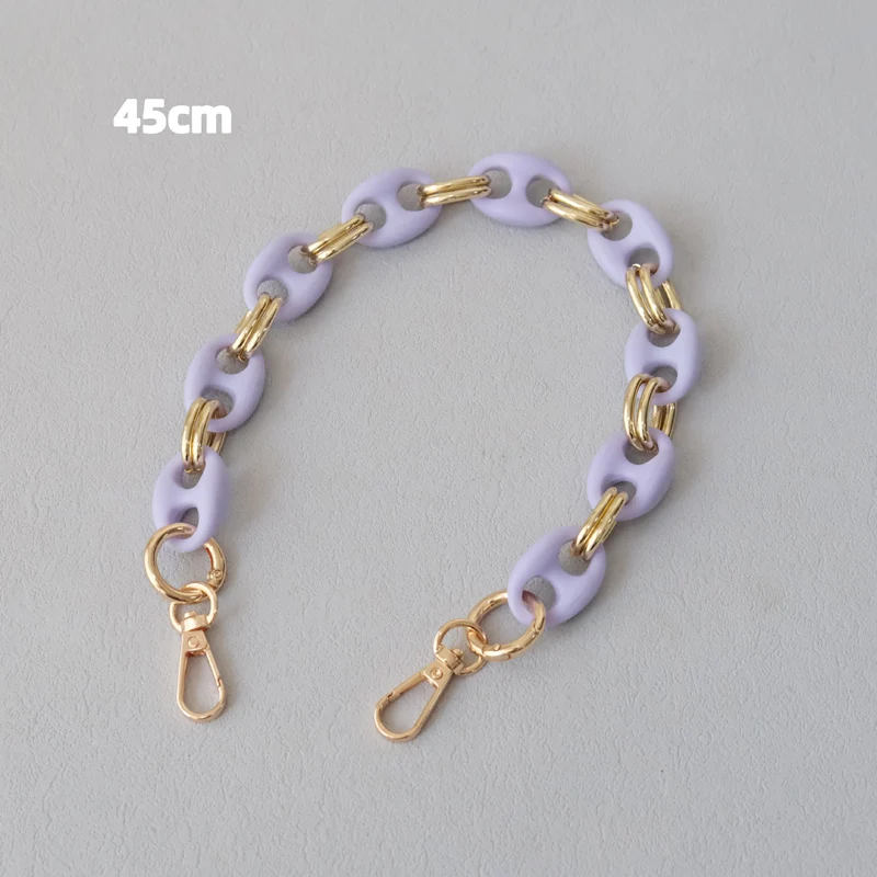 Neue Mode Damen Taschenzubehörteile Matt Candy Rot Blau Acrylharz Metallkettenriemen Damen Schulter Crossbody Lange Kette – Detail 19