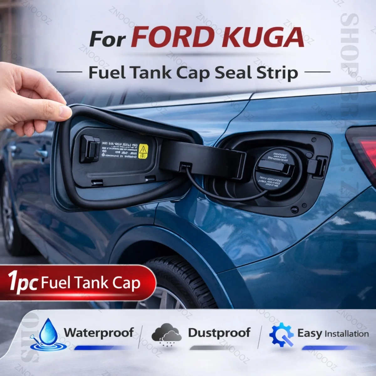 Car Seal Strip Rubber Double Layer Dustproof Waterproof Sealing Protector Gas Cap Trim 1pc Fuel Tank Cover For FORD KUGA