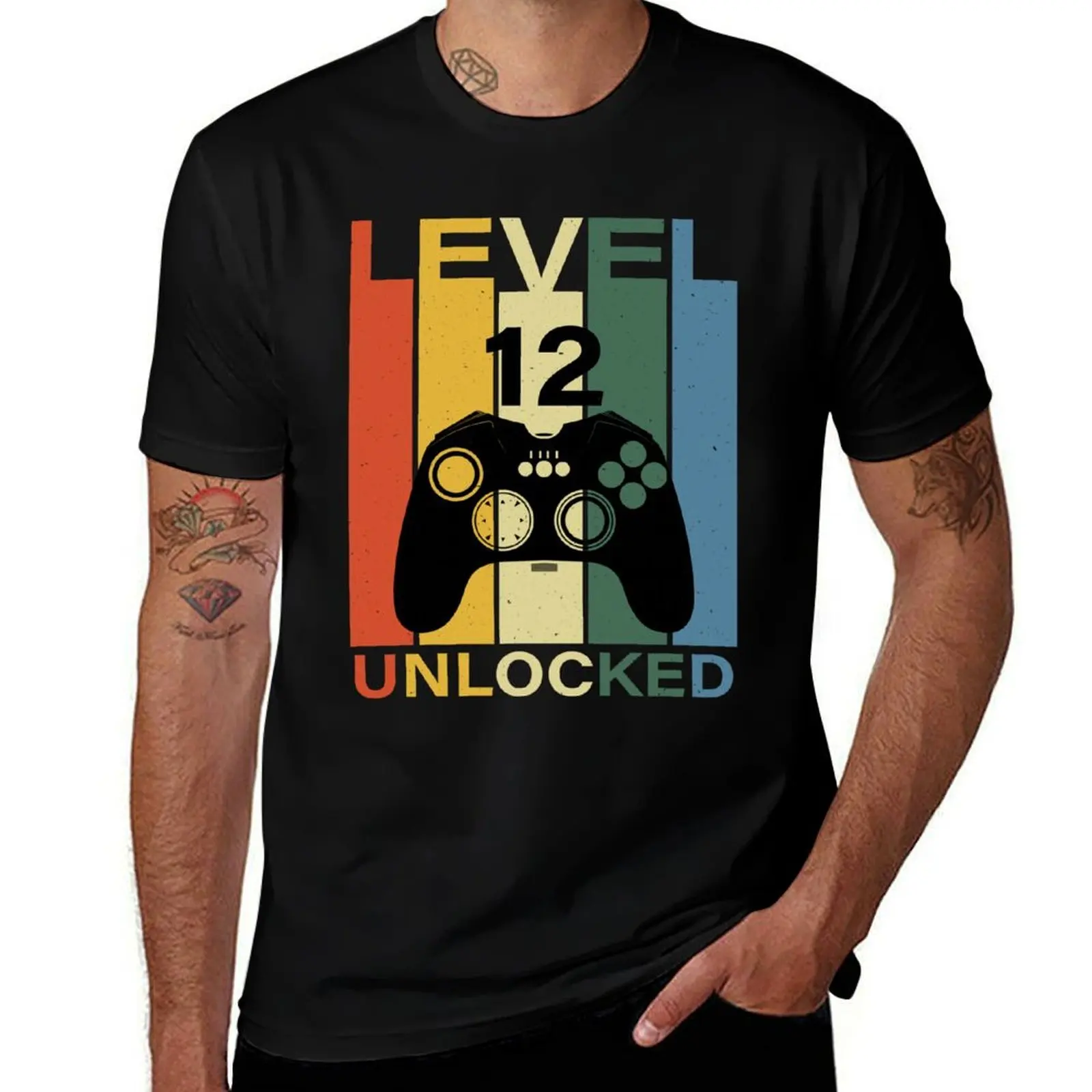 Level 12 Unlocked T-Shirt Large Size Casual Short Sleeve Top T-Shirt