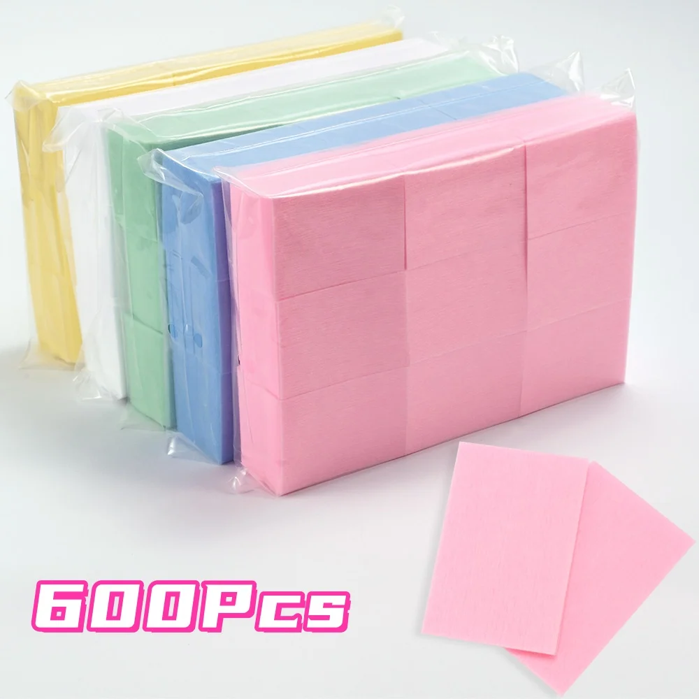 100/600pcs Salviette per unghie in cotone senza pelucchi Rimozione smalto per unghie Gel super assorbente Rimozione smalto per unghie Dischetti di cotone Strumenti per salone di bellezza