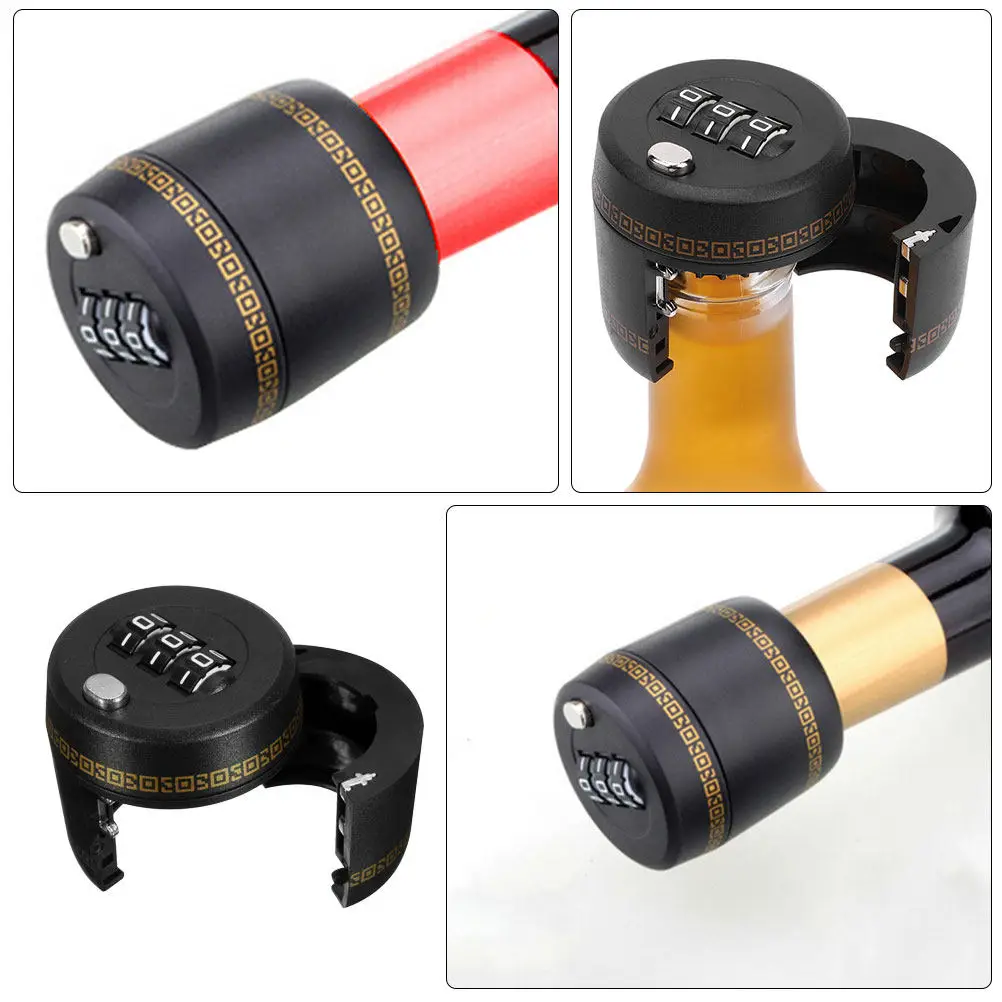 2Pcs Wine Bottle Lock Combination Password Code Lock Safety Protector Secure Wine Whiskey Stopper for Home Party