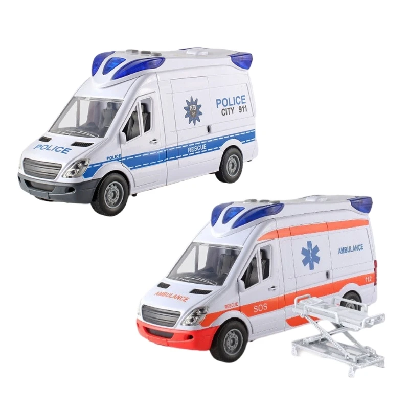 Exciting Ambulance Friction Power Car Toy Children Party Special Birthday Gift for Infant First Toy Car