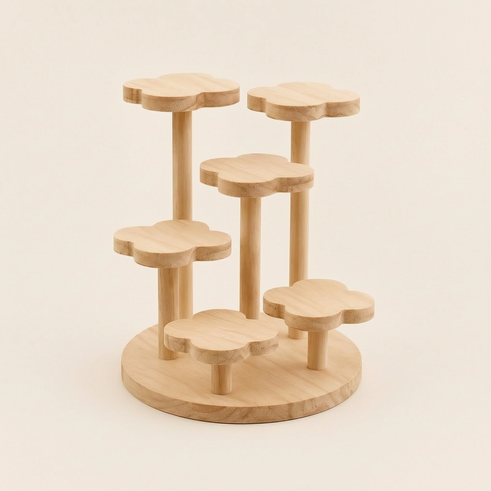 Wooden Display Stand Decorative Multi-Tier Display Stand Tabletop Riser Versatile Desktop Organizer Compact for Collectors