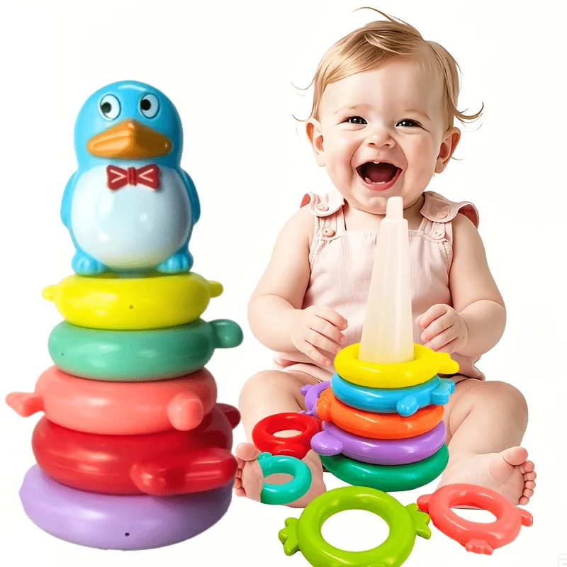 Stacking Toys for Toddlers,Track Toy Grasping Training Toy, Stacking Puzzle Toy,Exercise Hand Fine Motor Skills Random Colors