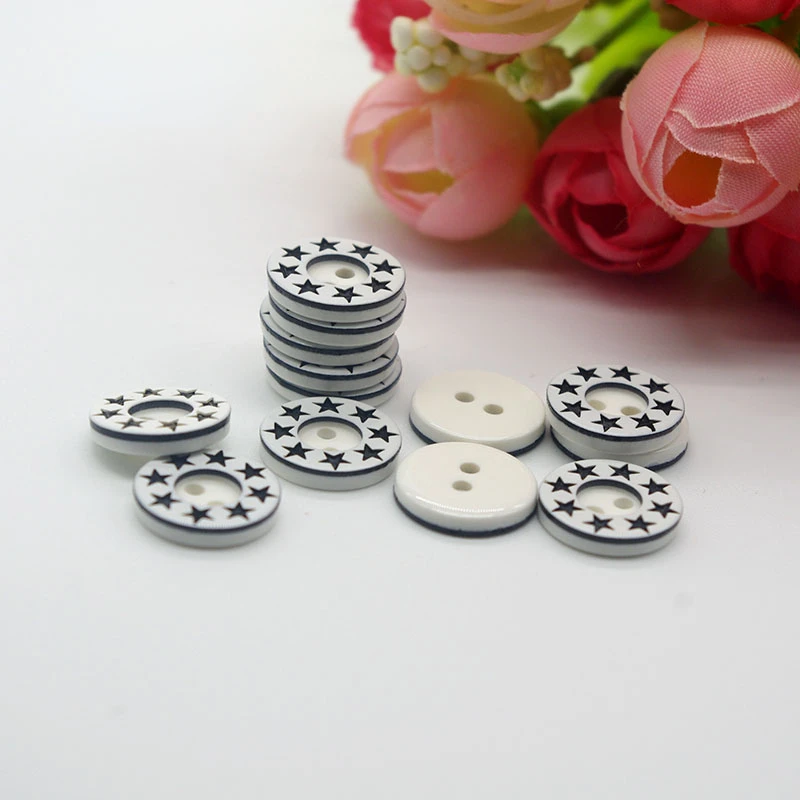 50pcs Resin Sewing Buttons Scrapbook Star 2 Holes 12.5mm Costura Decorate vintage buttons sewing supplies craft supplies W20001