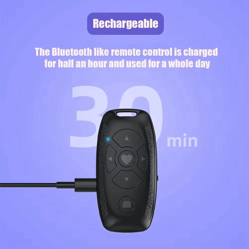 Rechargeable Bluetooth Remote Control Wireless Controller Camera Stick Shutter Release For Phones E-Book Page Turn