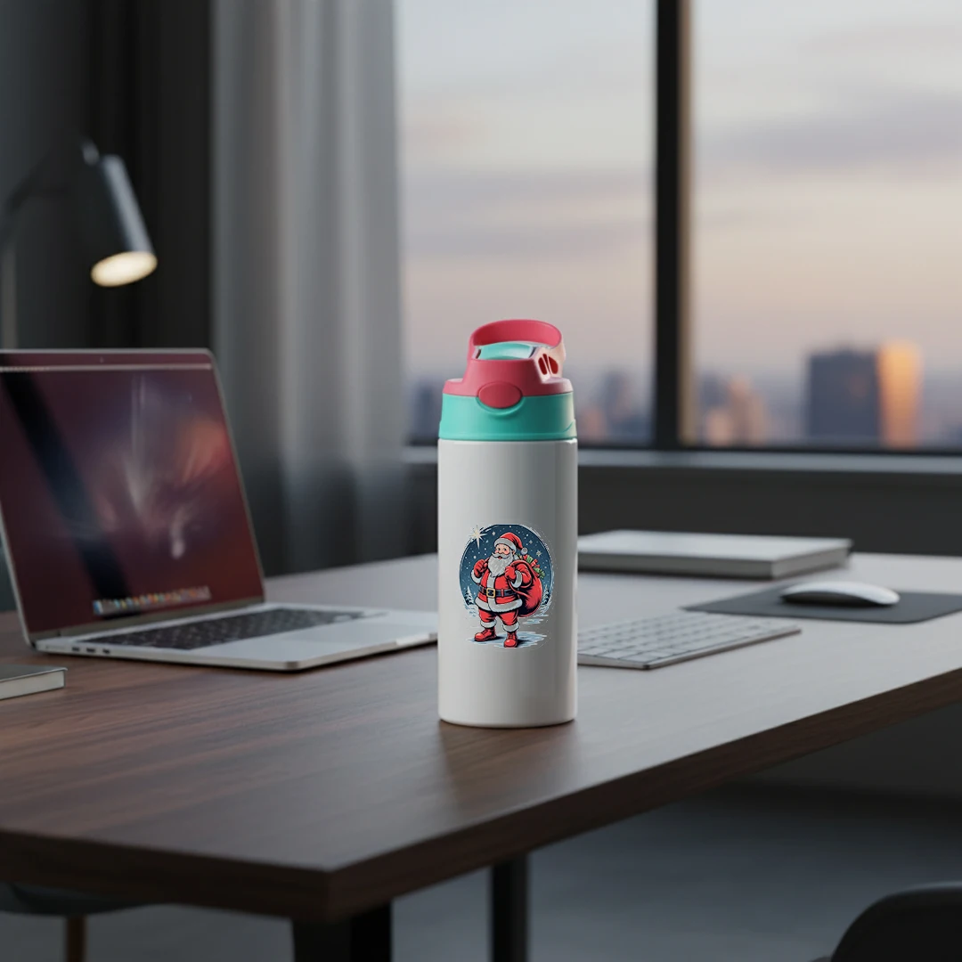 Термочашка из нержавеющей стали 304, соломенная чашка с рисунком Санта-Клауса, детская термочашка, рождественский подарок, теплая зима, незаменимая сохраняет ва