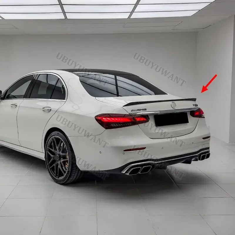 For Benz W213 2020 2021 E200 E300 E320 E63 Rear Trunk Lip ABS Black Wing Spoiler Car Styling  Original factory Car Accessories