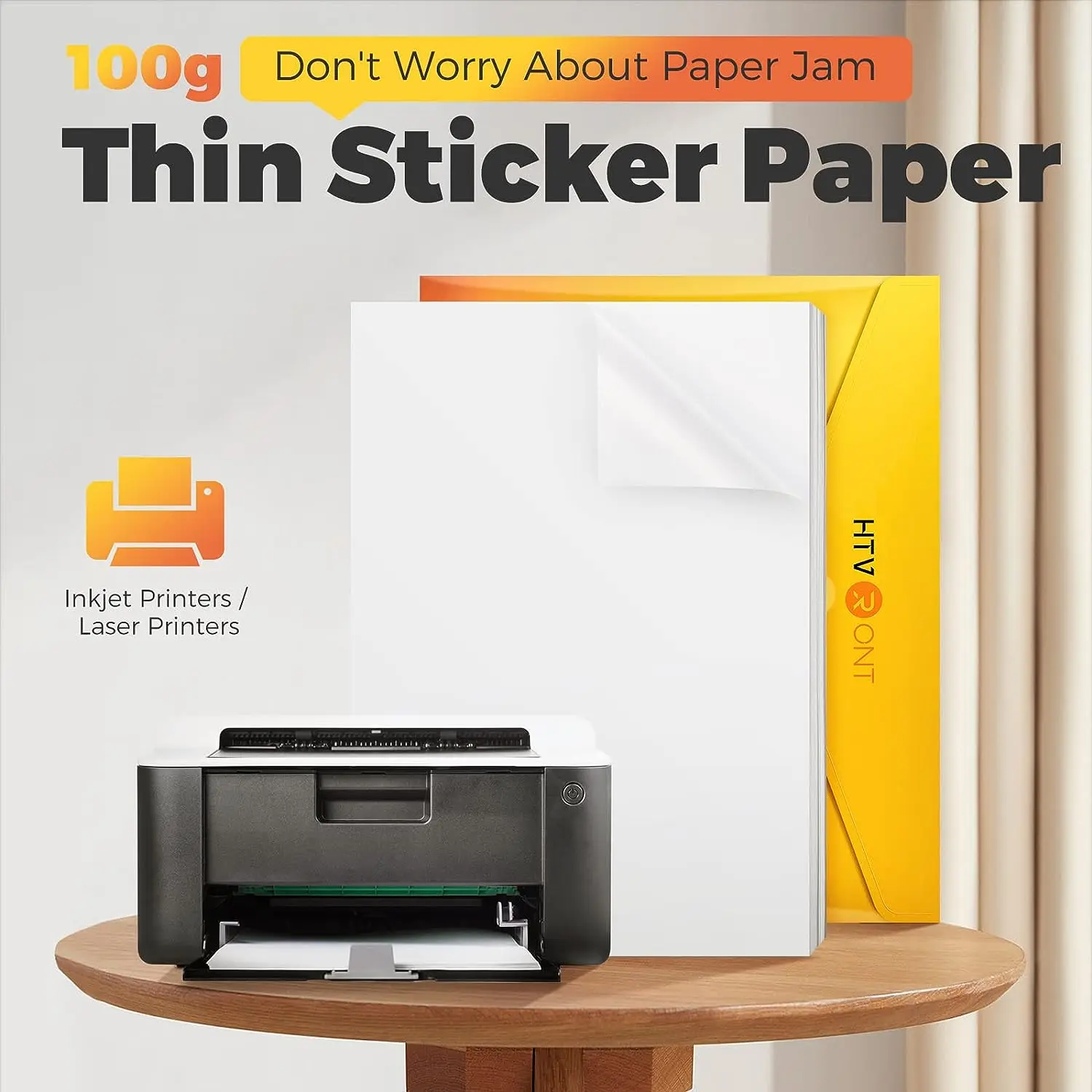 Imagem -03 - Htvront Matte Glossy Printable Vinyl Sticker Paper Papel de Cópia Impermeável para Impressora Inkjet Rapidamente 8.5x11in 100 Folhas