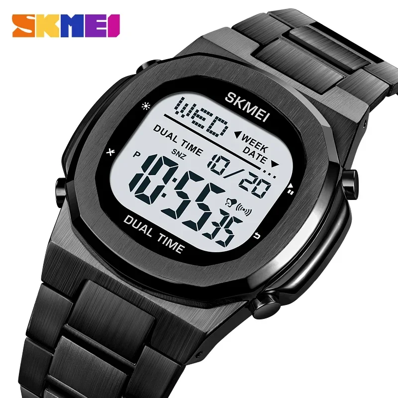 SKMEI-relojes digitales deportivos para hombre, pulsera electrónica de lujo con alarma y calendario, resistente al agua, 2004