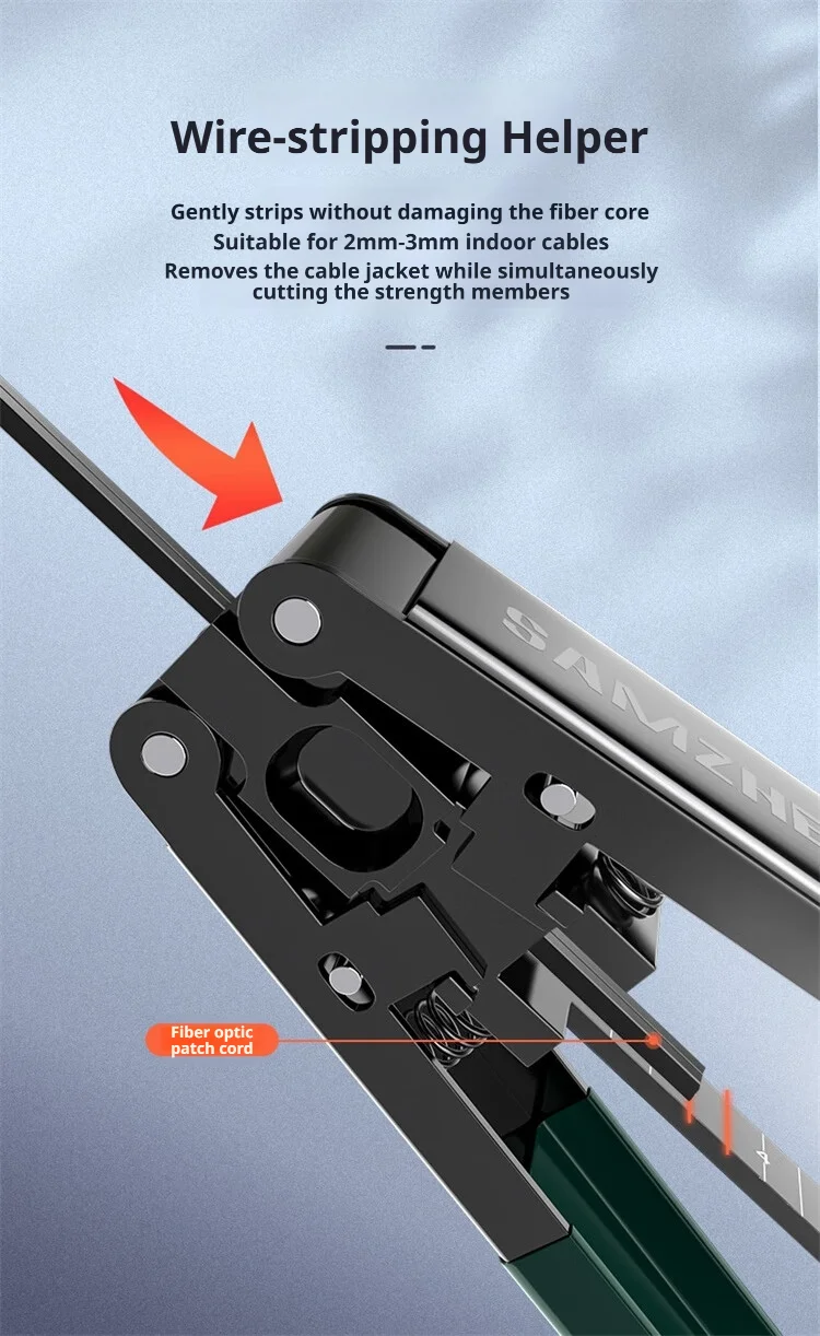 SAMZHE Glasfaser-Abisolierwerkzeug FTTH Glasfaserkabel-Abisolierer Optische Zange Drop-Abisolierer Glasfaserkabel-Abisolierer – Detail 7