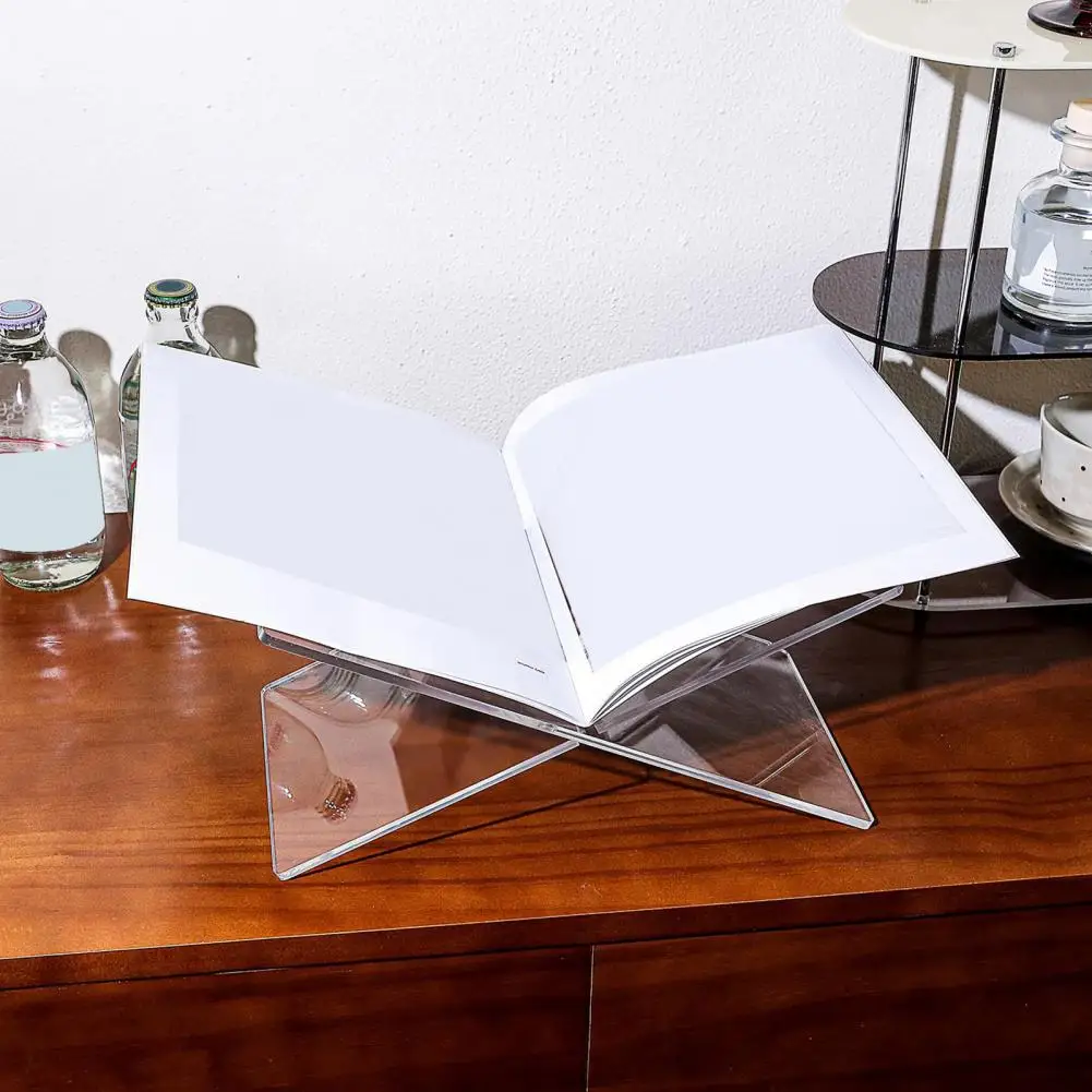 Acrylic X-shaped Bookshelf 2pcs Acrylic Book Stand Holder Set X-shaped Reading Display Stand Thickened Open Acrylic Bookshelf