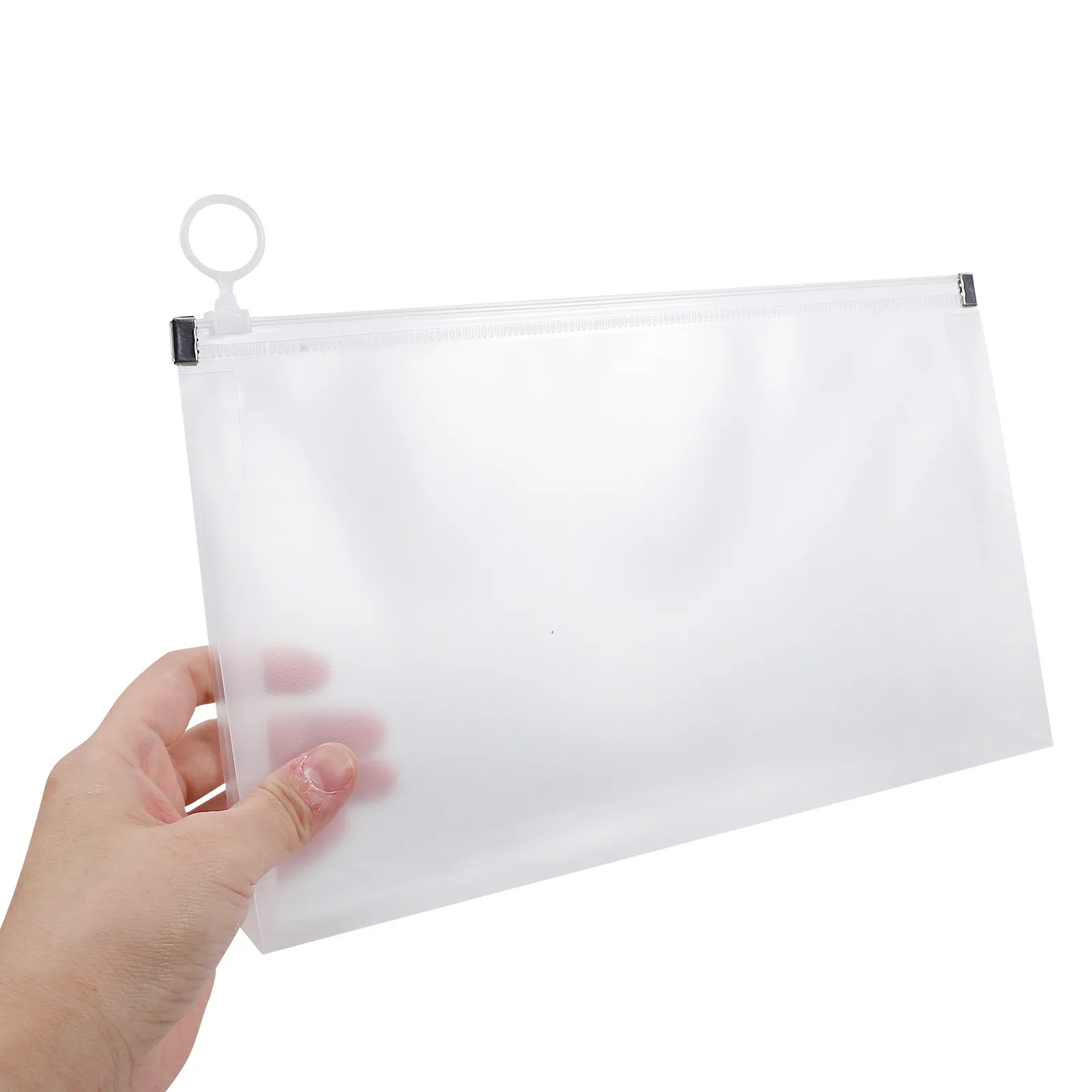 

4Pcs Ticket Storage Bag PP Material Zipper File Pouch Portable Document Organizer for Teachers Office Workers Students Cash