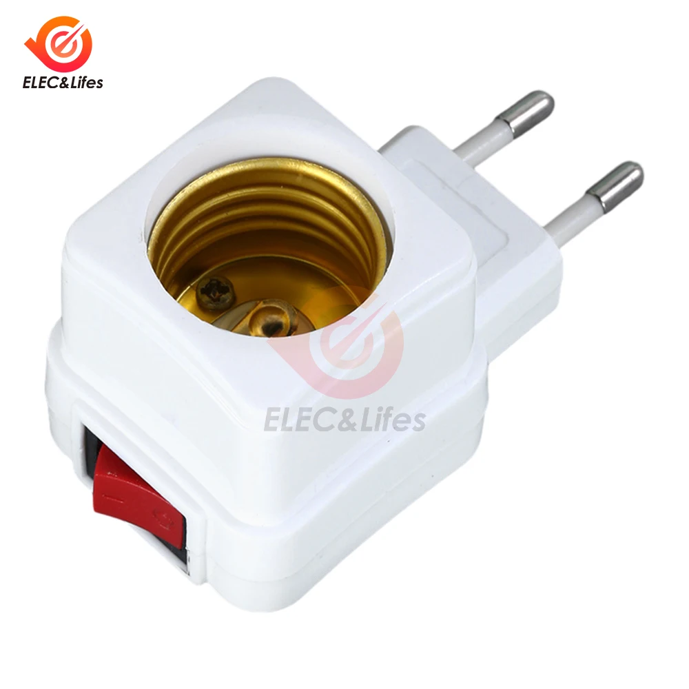 5 Pz 220 V E27 HA CONDOTTO LA Lampadina Lampadina Presa Integrata Con Interruttore On/Off Modello A Spirale Lampada Base Connettore Adattatore Spina UE
