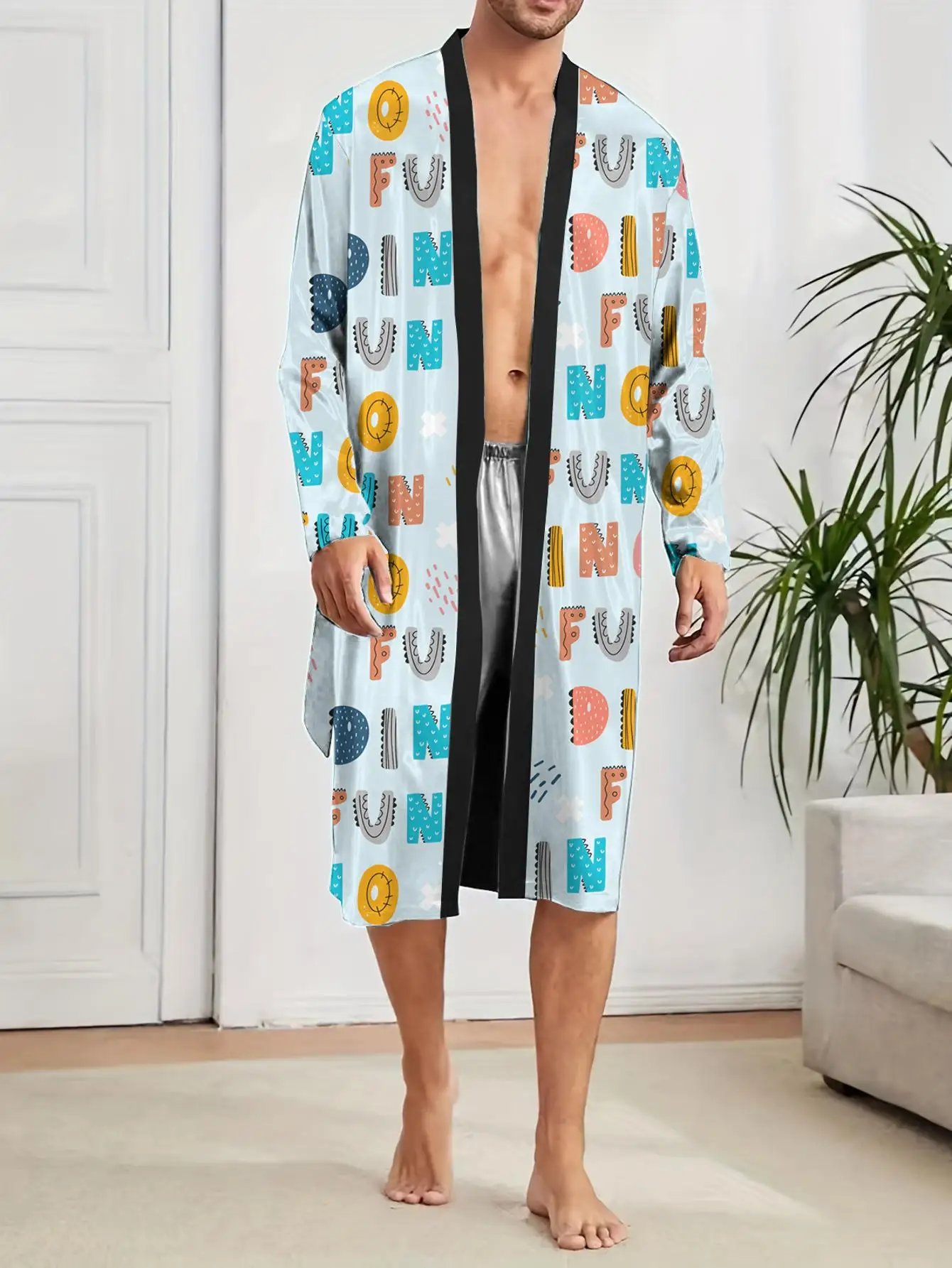 1pcs Men's Robes 2026 Spring/Summer Bathrobe man Graphic Bathrobe men Robe man Breathable 3D Printed Bathrobe sleepwear