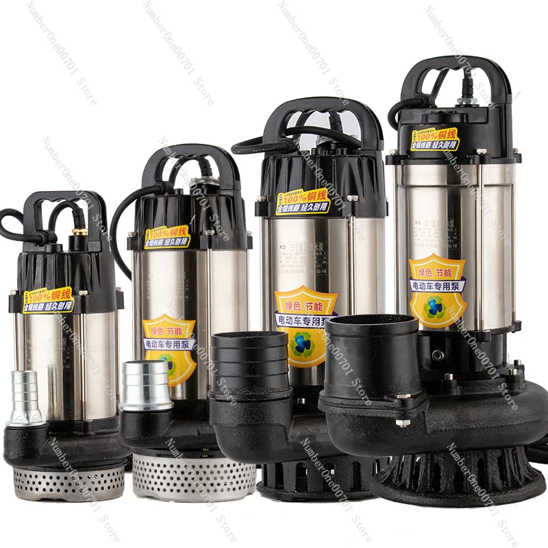 

Large Flow Brushless DC Submersible Pump 48 V60v72v Watering Vegetables 3-Inch 4-Inch Small Electric Battery Motorcycle Pump