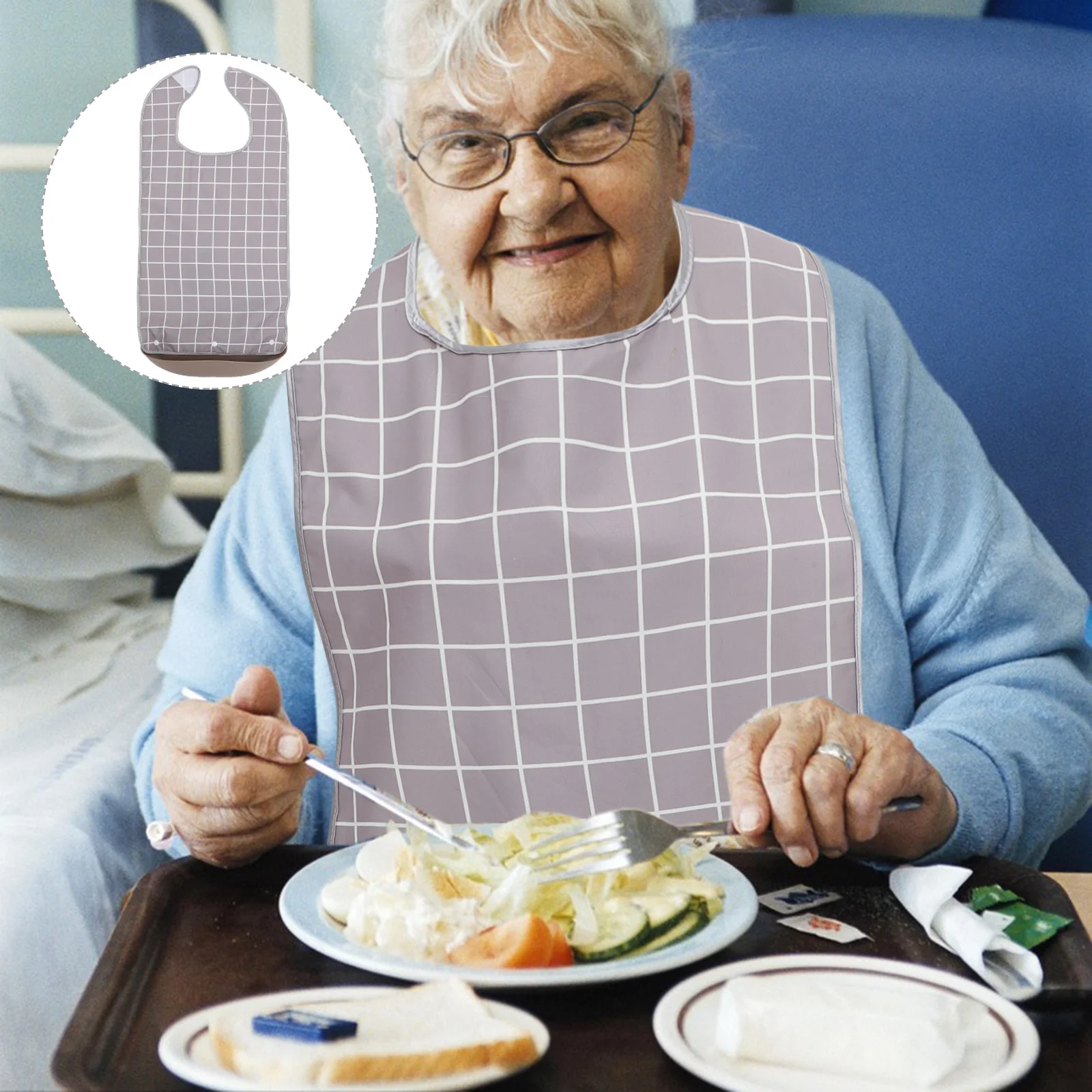 

Водонепроницаемый нагрудник для кормления для взрослых, многоразовый моющийся ТПУ, ПВХ, защита для одежды для пожилых людей, аксессуар для ухода за пациентом при прикованной к постели