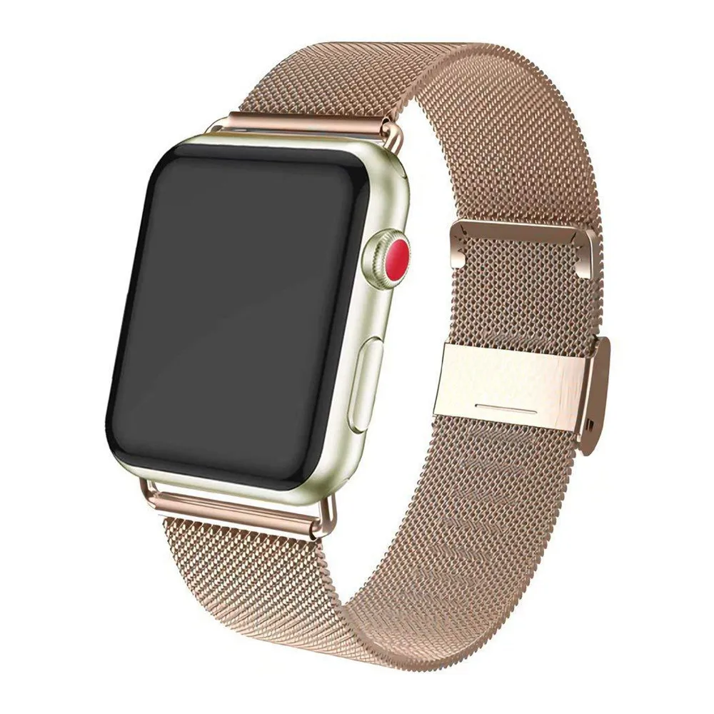 Essidi Mesh Bands For Apple Watch Series 7 6 SE 5 4 3 Stainless Steel Bracelet Strap Correa For Iwatch 38 42 40 44 41 45mm