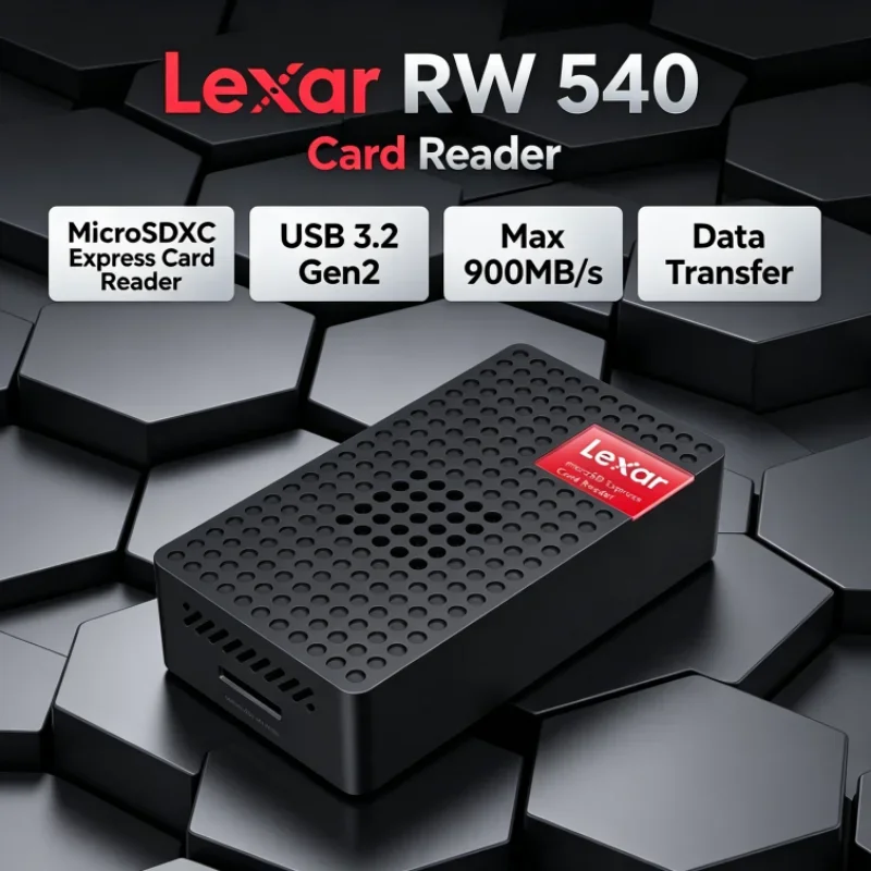 Lexar RW540 PLAY PRO MicroSD Card Reader Max 900MB/s MicroSDXC Express Card Reader USB 3.2 Type-C for Photo Transfer