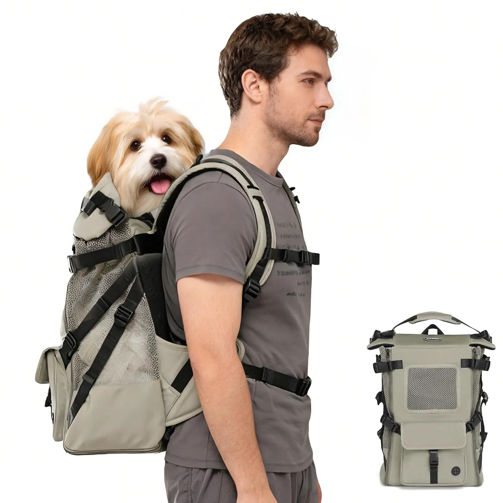 

Wakytu Pet уличный рюкзак для кошек, дышащая сумка для кошек большой вместимости, портативная дышащая сумка для собак на два плеча