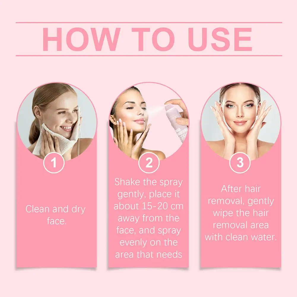 100ml Facial Hair Removal Spray Removal Soothing Spray Hair Identifier Spra Quick Cleaning Mild And Non Irritating Painless Hair