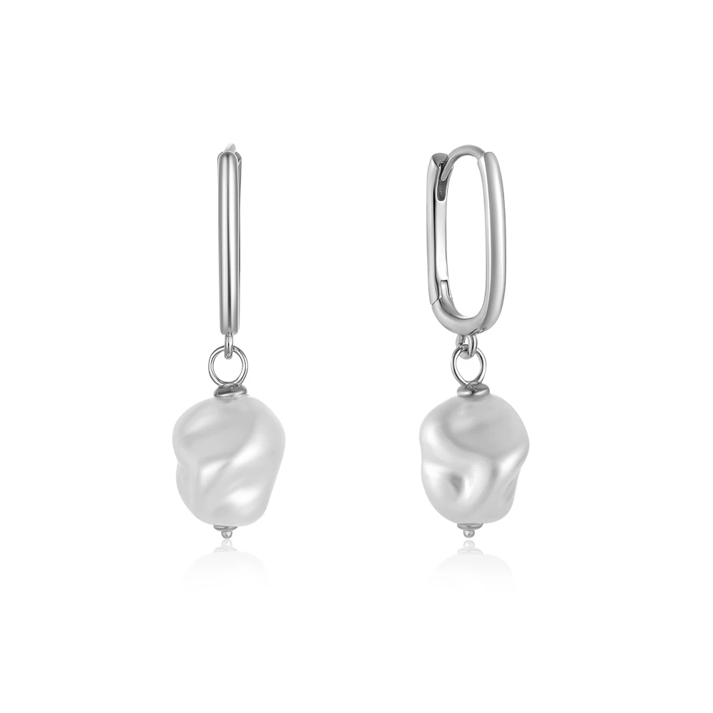 CANNER 925 Sterling Silver Baroque Pearl Unusual Drop Earrings for Women Chic Charming Goth Dangle Earring Fine Jewelry