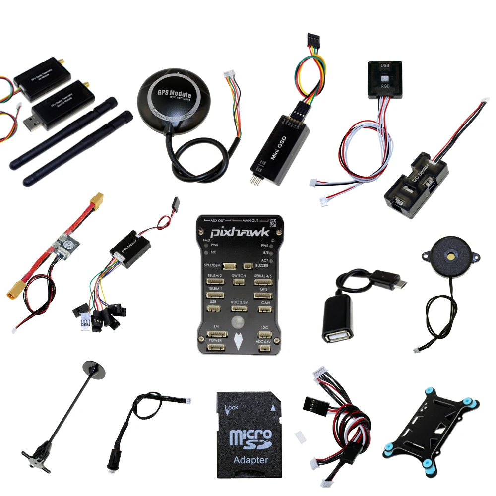 

Pixhawk PX4 PIX 2.4.8 flight controller + NEO-M8N GPS + OSD+Power module+3DR Radio Telemetry 433Mhz 915Mhz RC FPV SYSTEM