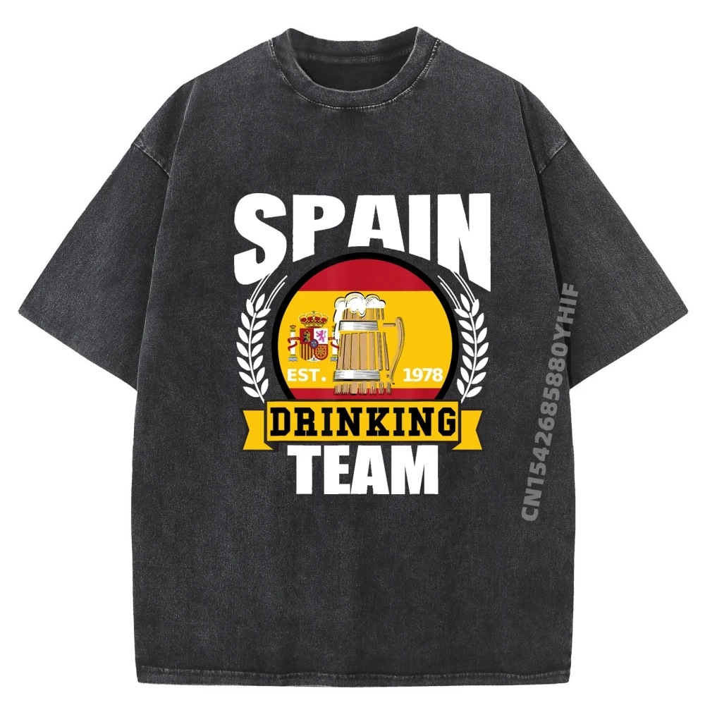 

Питьевая команда Испании, забавный испанский флаг, идея подарка на вечеринку, графические рубашки, мужская рубашка большого размера, идея подарка