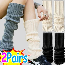 1/2pairs Lolita Leg Warmers Women Long Socks Wool Knitted Foot Cover Arm Warmer Y2K Autumn Winter Crochet Heap Socks Boot Cuffs