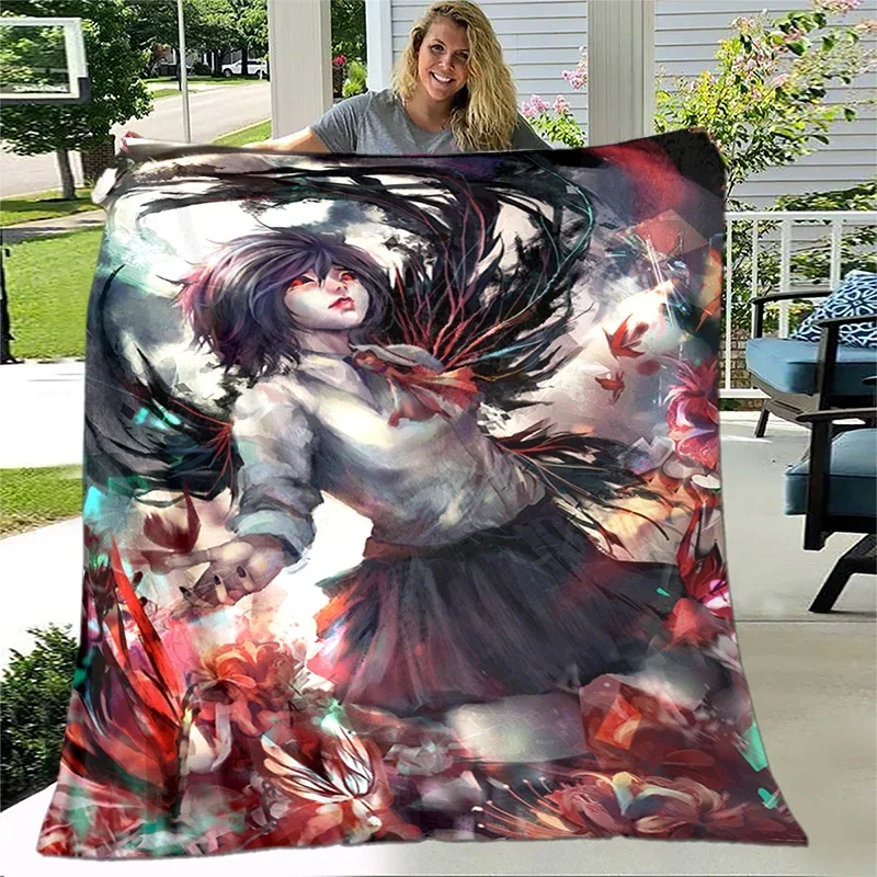 3D Print Anime Tokyo Ghoul Blanket Soft Sofa Cover Throw Game Blanket Fleece Tapestry Warm Bed Blanket for Bedroom Couch