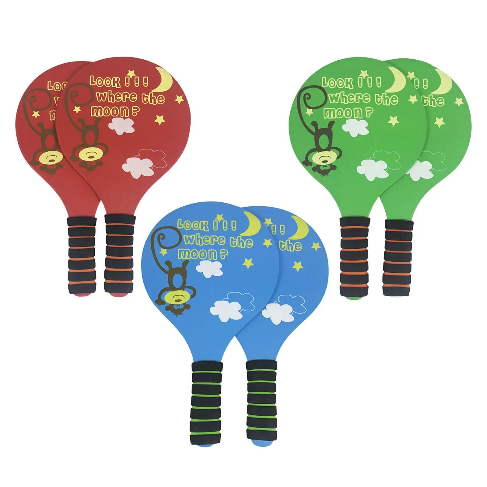 

Three Hair Racket Wood Beach Racquet Lawn Physical Exercise Yard Beach Game