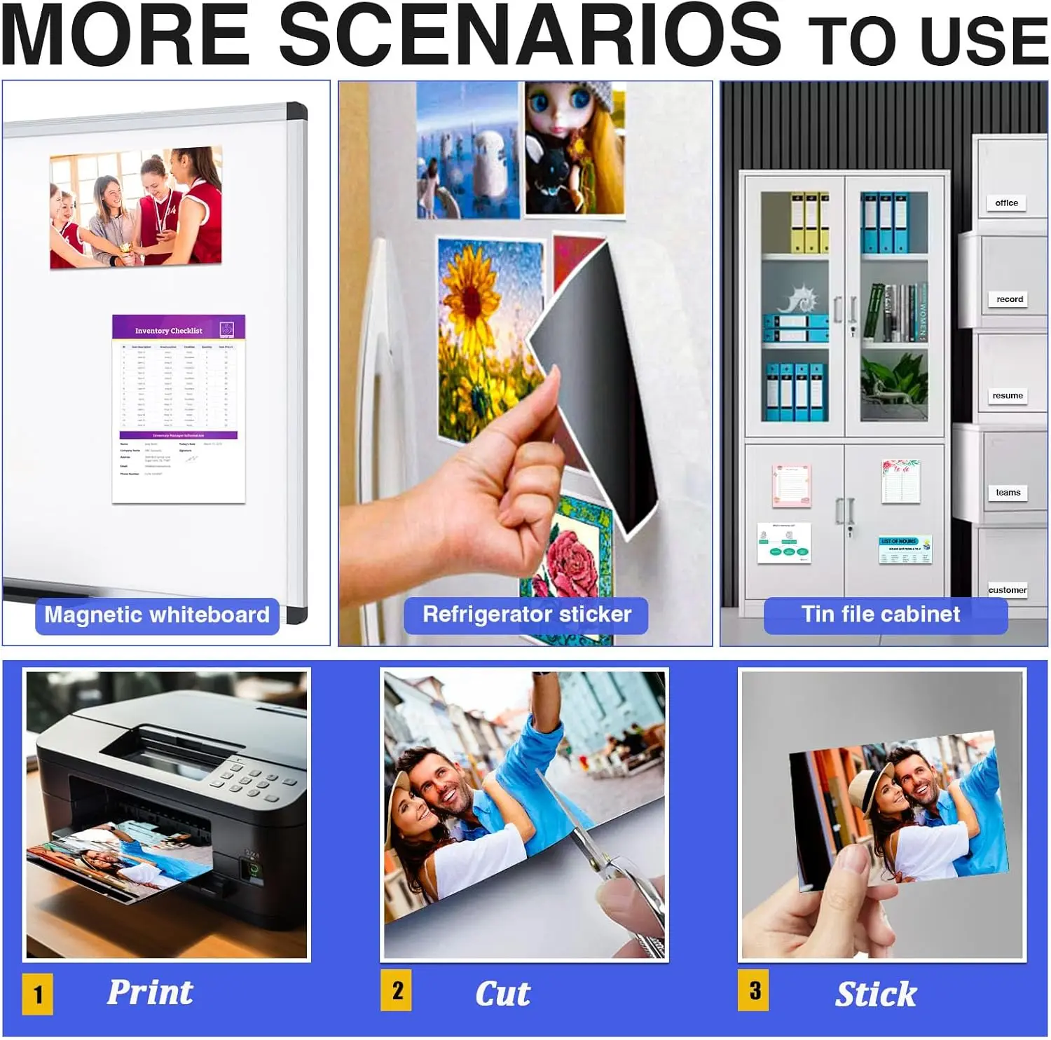 4 x 6 pulgadas 5 uds hojas magnéticas imprimibles brillantes papel fotográfico magnético no adhesivo de 16 mil de espesor para impresoras de inyección de tinta
