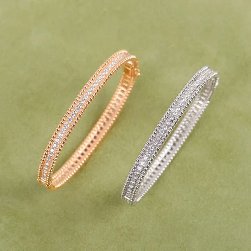 

Новый горячий однорядный браслет из стерлингового серебра 925 пробы с бриллиантами, женский простой модный роскошный ювелирный браслет, подарок на день Святого Валентина