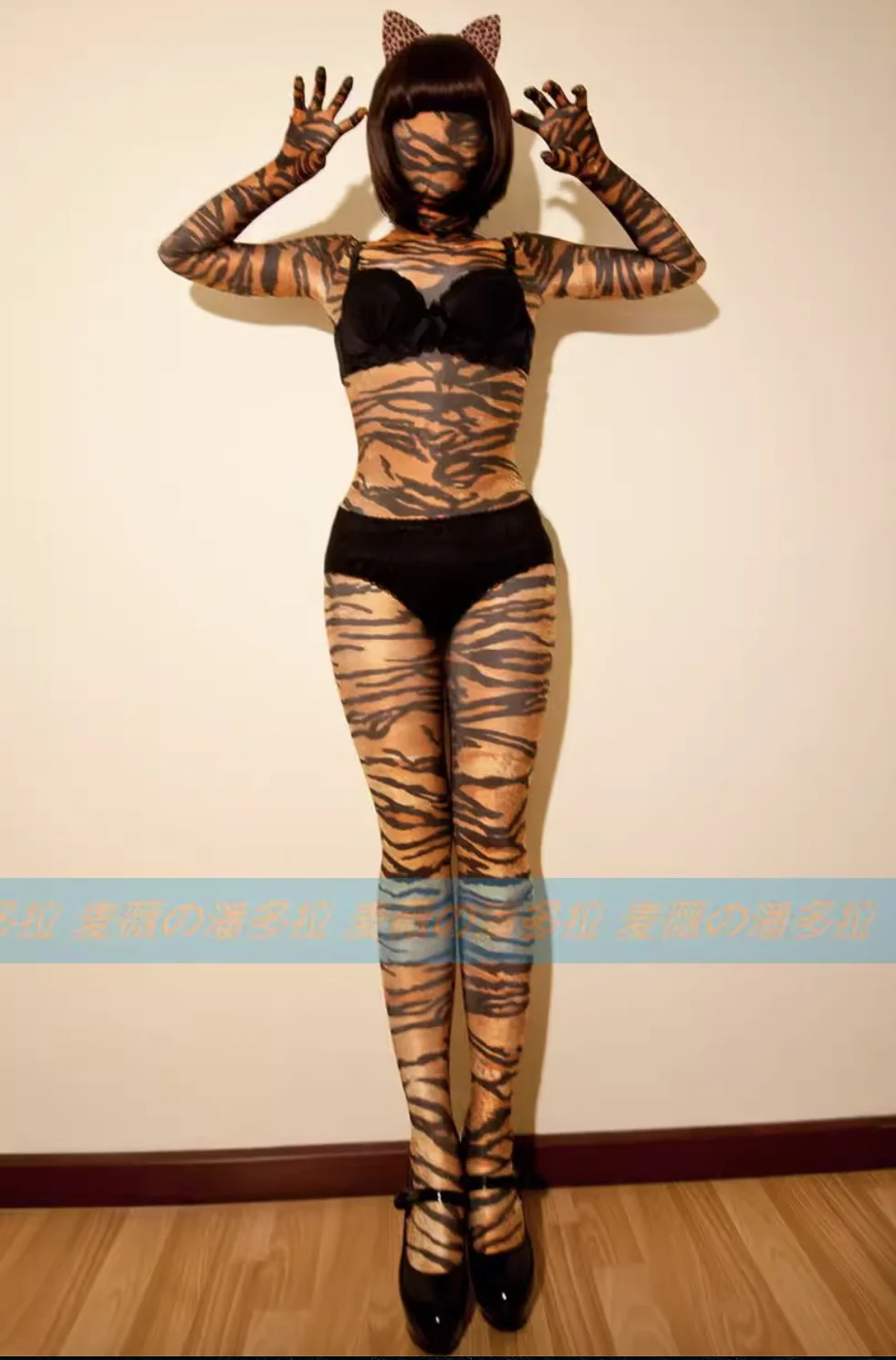 Customize cosplay crossdress second skin body suit with With Cleavage Line Breast Form B-F Cup kigurumi zentai suit