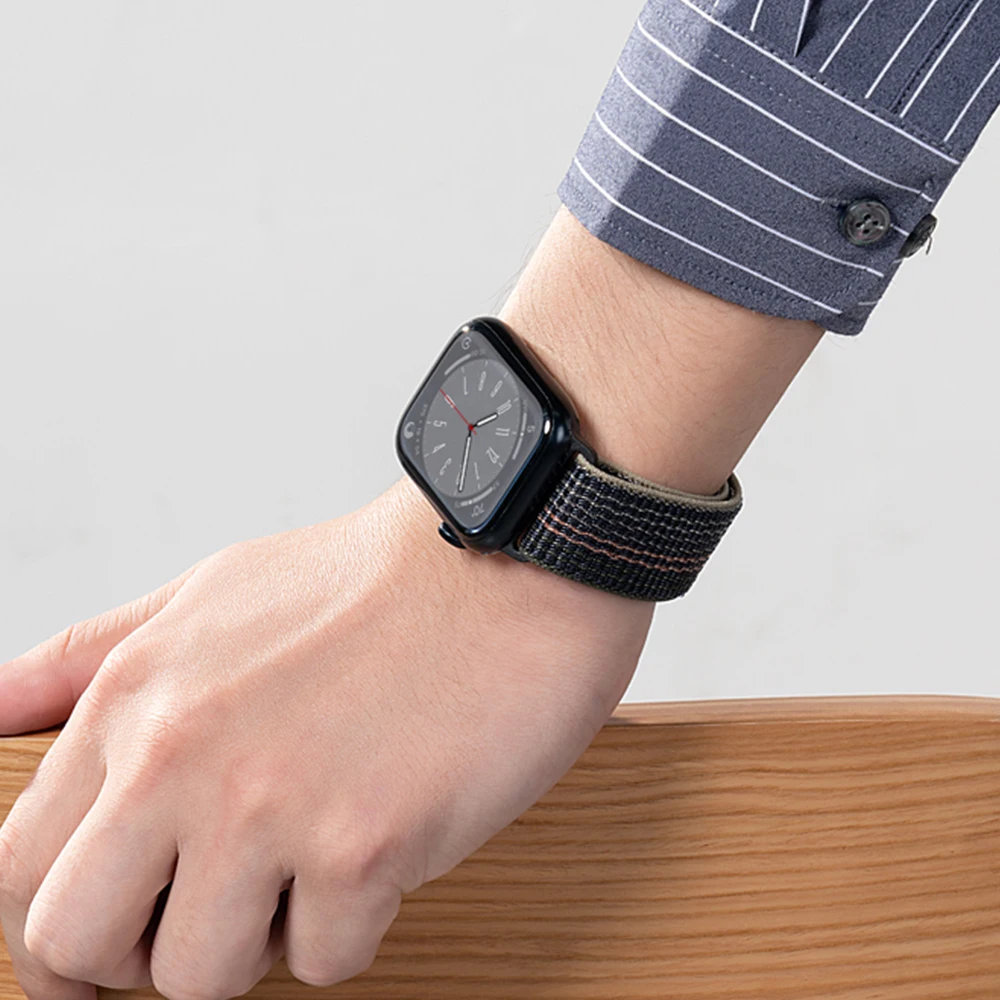 Bracelet à boucle en Nylon pour Bracelet de montre Apple S11 46mm 40mm 44mm 45mm 42mm 41mm Bracelet de ceinture intelligent pour IWatch 49mm 11/10/9/8/7/6/SE/5/4