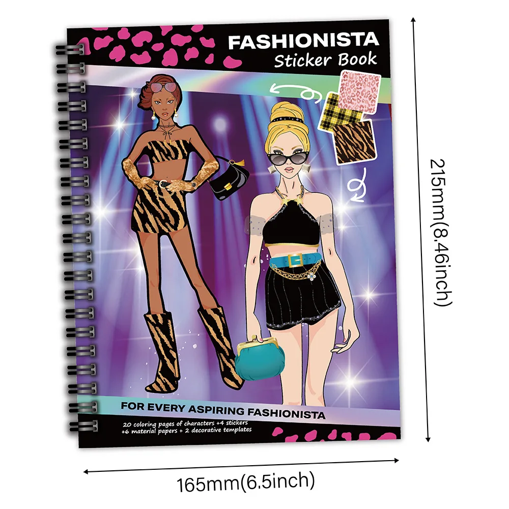 Nuevo libro de pegatinas de vestir, conjunto de libros para colorear a la moda, accesorios de Anime Kawaii, regalos bonitos de dibujos animados, juguetes creativos DIY