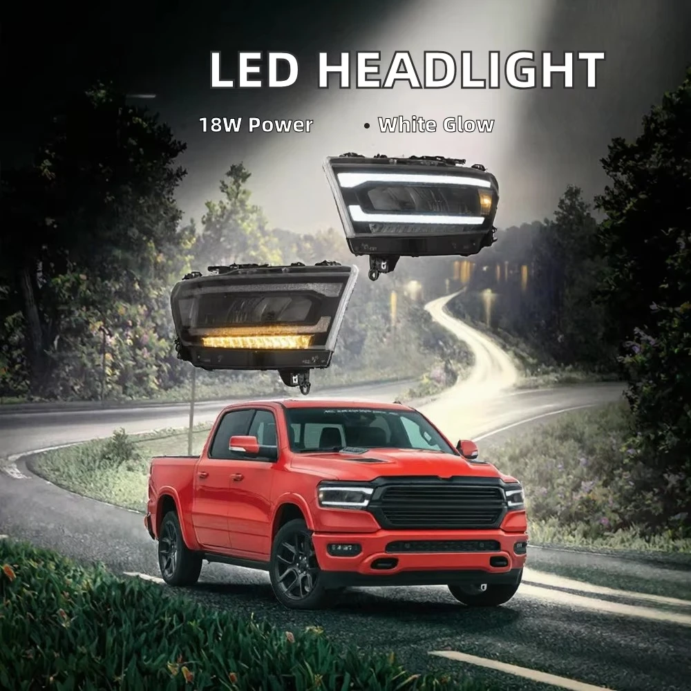 For Ram 1500 Pickup 2019‑2023 Vland LED Headlight Assembly Auto Exterior Front Lighting Replacement Parts