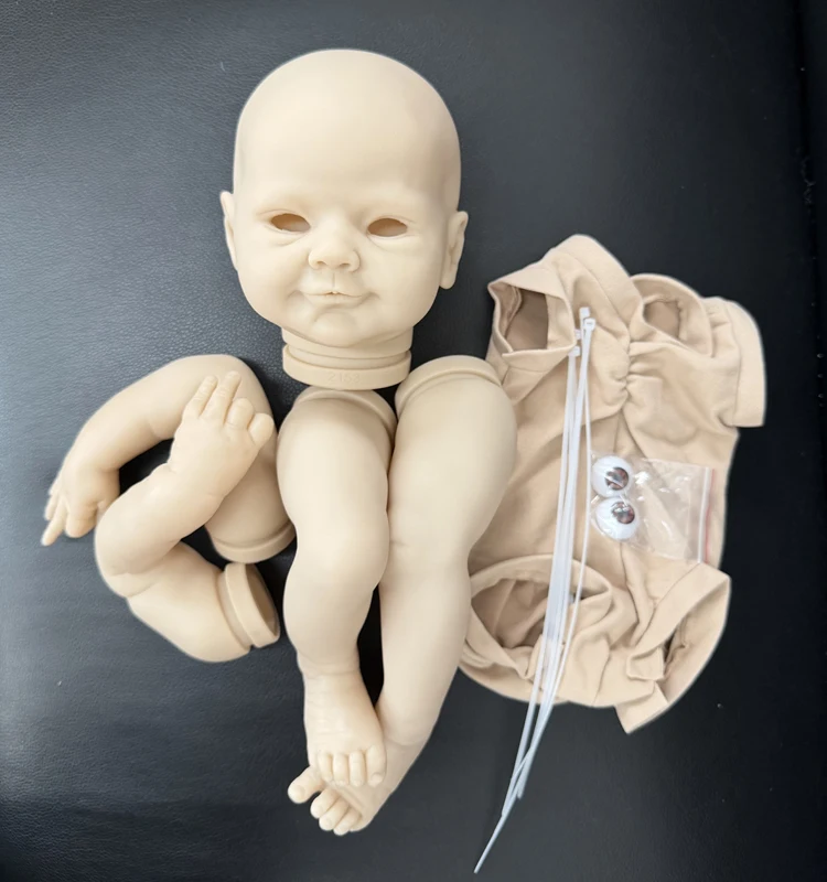 NPK 19'' Uncolor Blank DIY Doll Kit  Reborn Magdalena Fresh Color Unpainted Doll Parts with Body and Eyes Newborn  Accessory Set