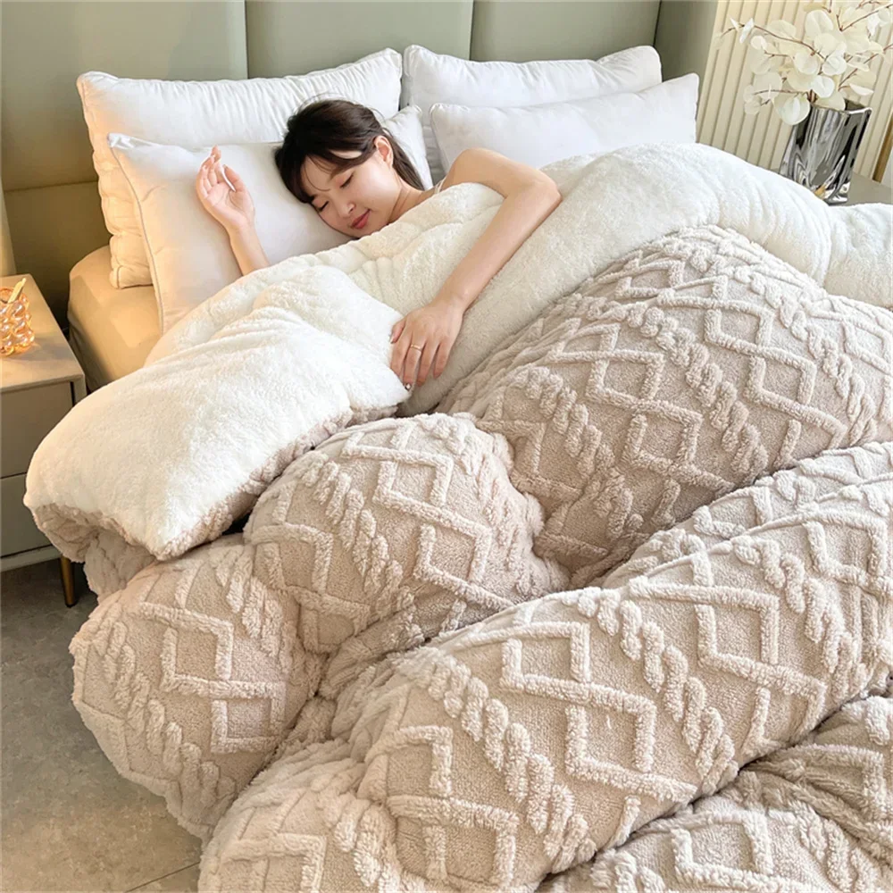 

Однотонное зимнее толстое одеяло Svetanya в скандинавском стиле, стеганое пушистое одеяло, бархатное искусственное кашемировое теплое одеяло из микрофибры