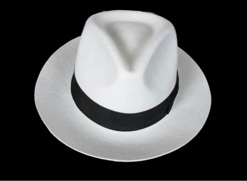 Classic Men's 100% Wool Felt Godfather Fedora Hat Michael Jackson Criminal Master Gentleman MJ Hat