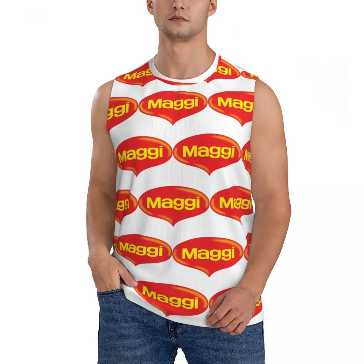 Lifetime Maggi Men Sleeveless Tank Tops Quick Dry Breathable Gym Fitness Running Summer Casual Sport Vest