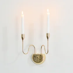 PEANDIM European Wall Hanging Candlestick Wall Lamp Scented Candle For Wall Decoration Wall Sconce GoldCandle Holder Crafts