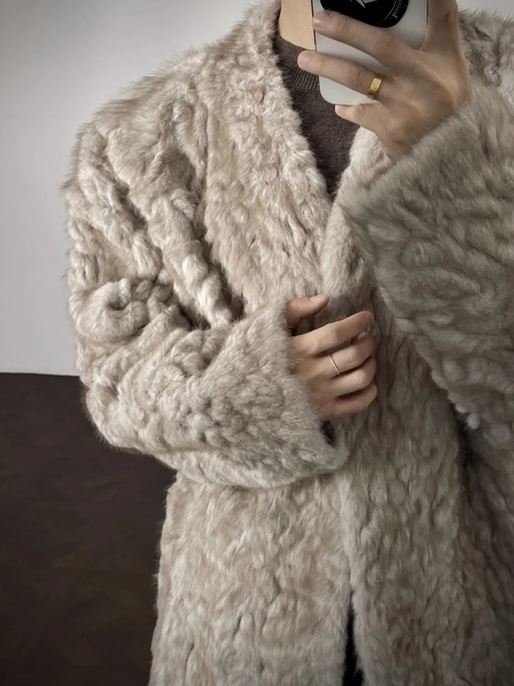 

Утепленное мужское пальто с V-образным вырезом из овчины, теплое зимнее верхнее пальто для молодежи, повседневное, с длинными рукавами, приталенного кроя