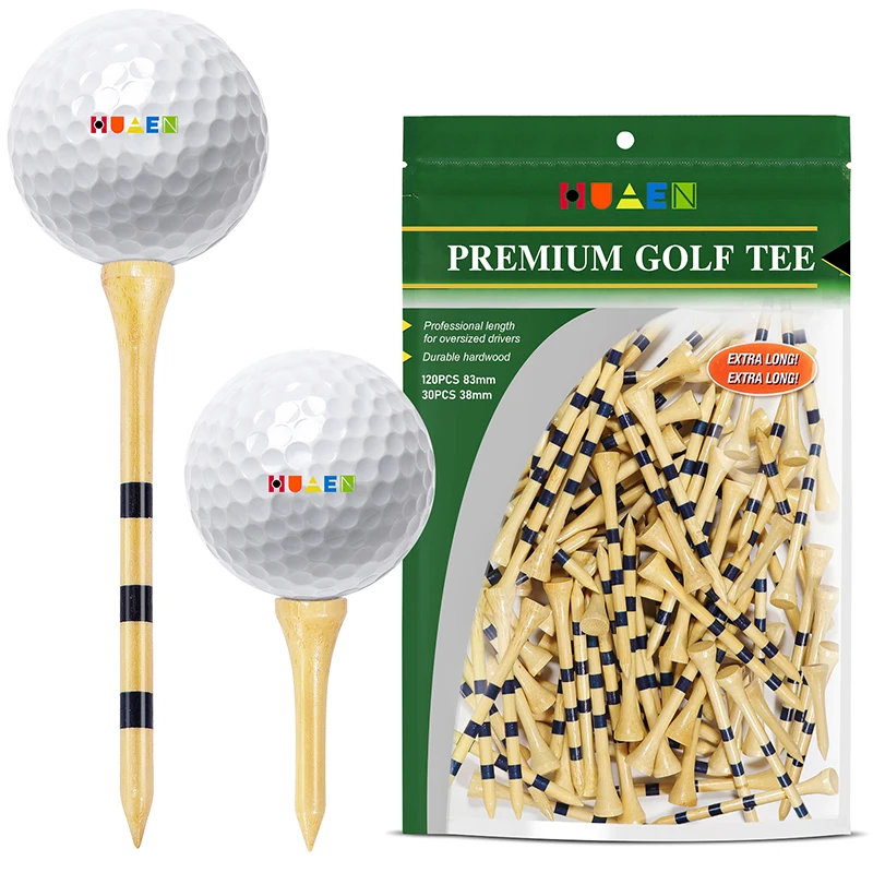 150 Tee golfowe Tee bambusowe uchwyt na piłki golfowe 2 dostępne rozmiary mocniejszy niż Tee drewniane 38mm 83mm