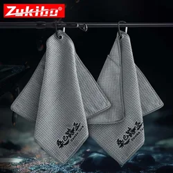 ZUKIBO Thickened  Absorbent Fishing Golf Towel Thickened Hand Wipe Towel Fishing Rod Cleaner Fish Catch Fish Towel with Buckle