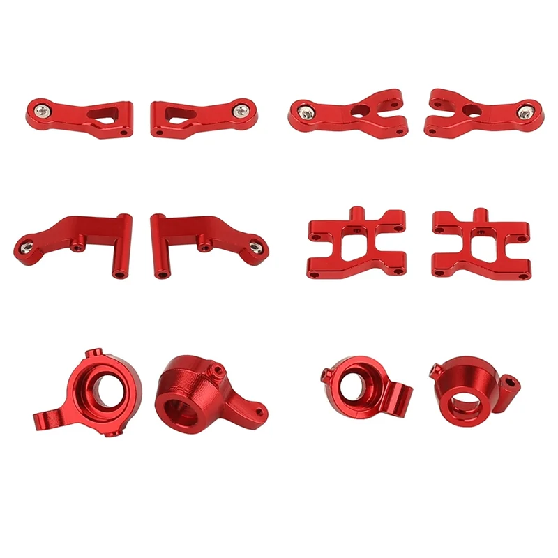 

12Pcs Metal Front and Rear Arm Steering Cup Hub Carrier Set for MN68 MN 68 1/16 RC Car Upgrade Parts Accessories Kit,1